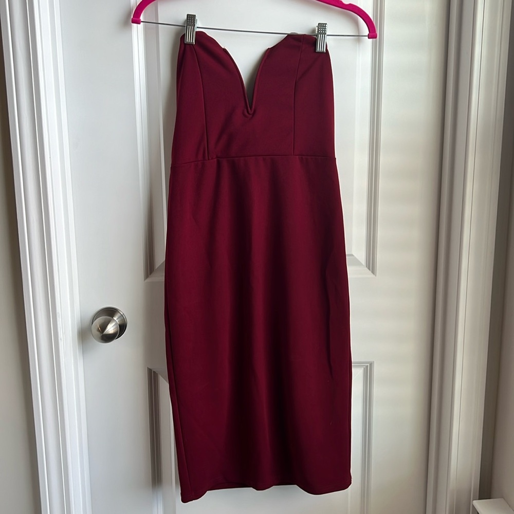 Red Strapless Mini Dress